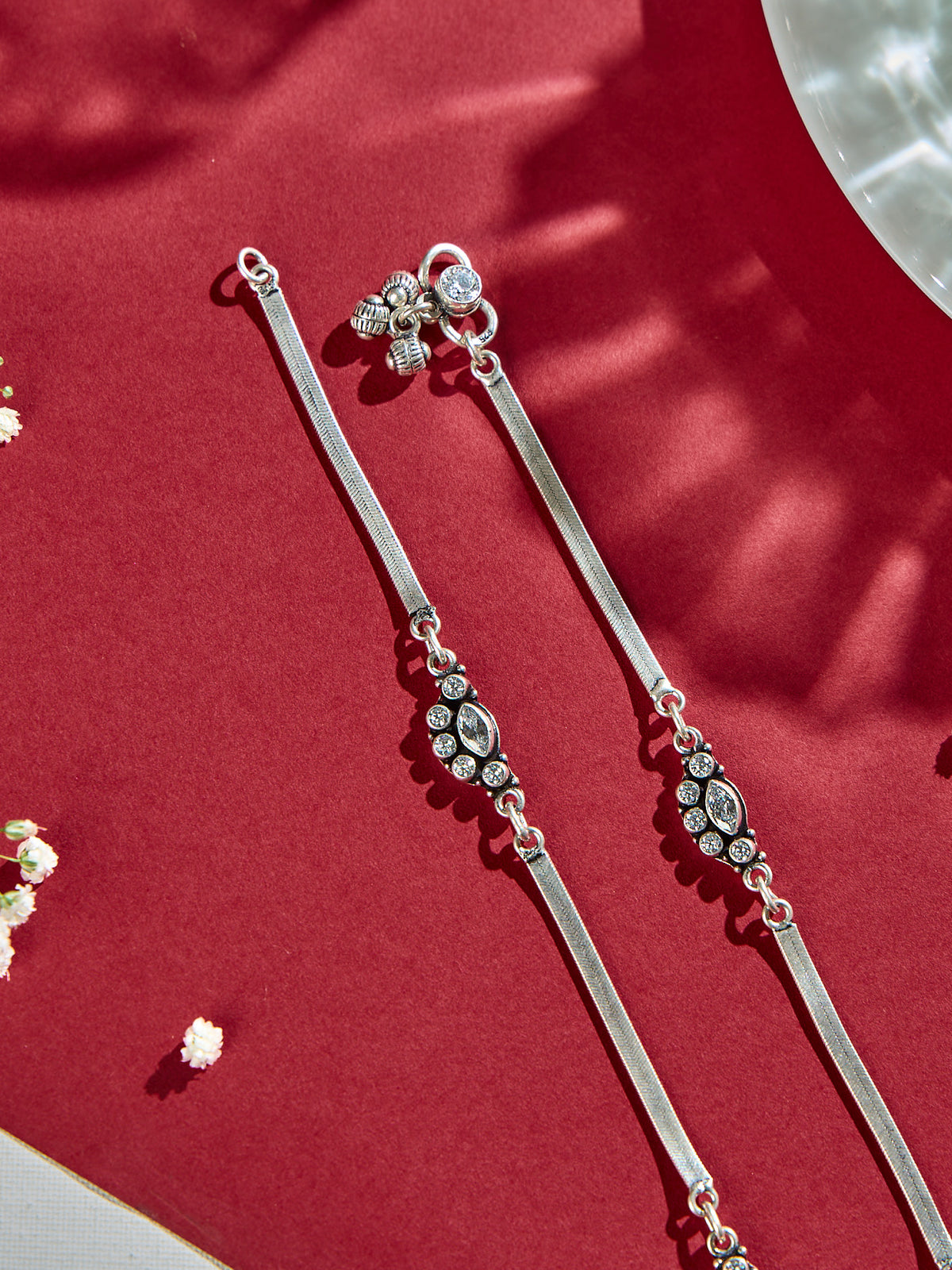 Heritage Sparkle with Ruby & Green Anklet