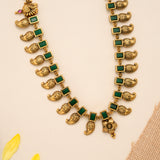 Traditional Mango Peacock with Emerald Golden Haram