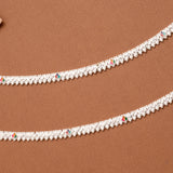 Chic Enamel Square Lotus Silver Anklet