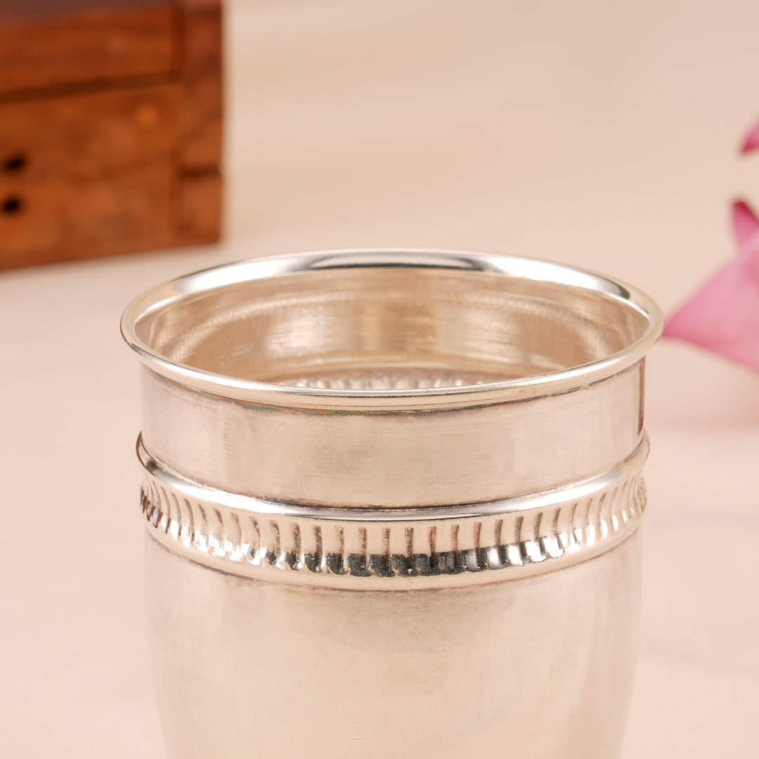 Polished Round Silver Glass