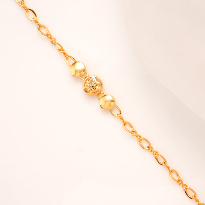 Pearl Gold Overlay Ball Charm Bracelet