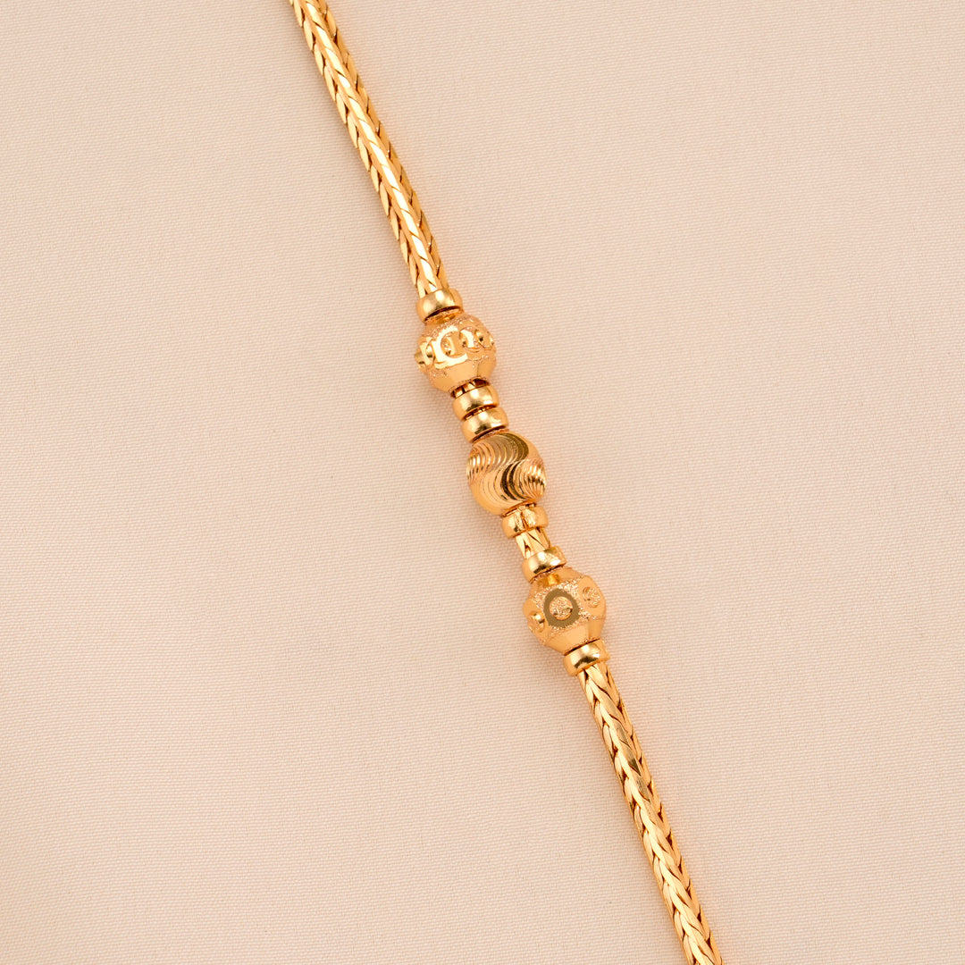 Elegant Gold Plated Bead Mugappu Chain