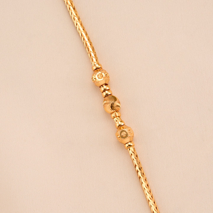 Elegant Gold Plated Bead Mugappu Chain