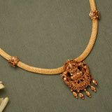 Goddess Lakshmi Nagas Temple Inspired Golden Necklace