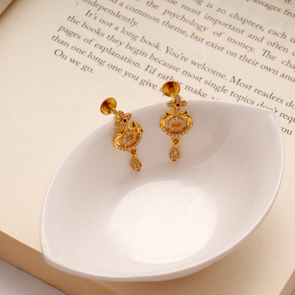 Ruby Floral Lakshmi Golden Designer Necklace Set