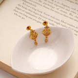 Ruby Floral Lakshmi Golden Designer Necklace Set