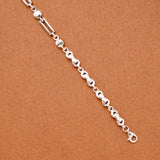 Stylish Rectangular Link Women Silver Bracelet
