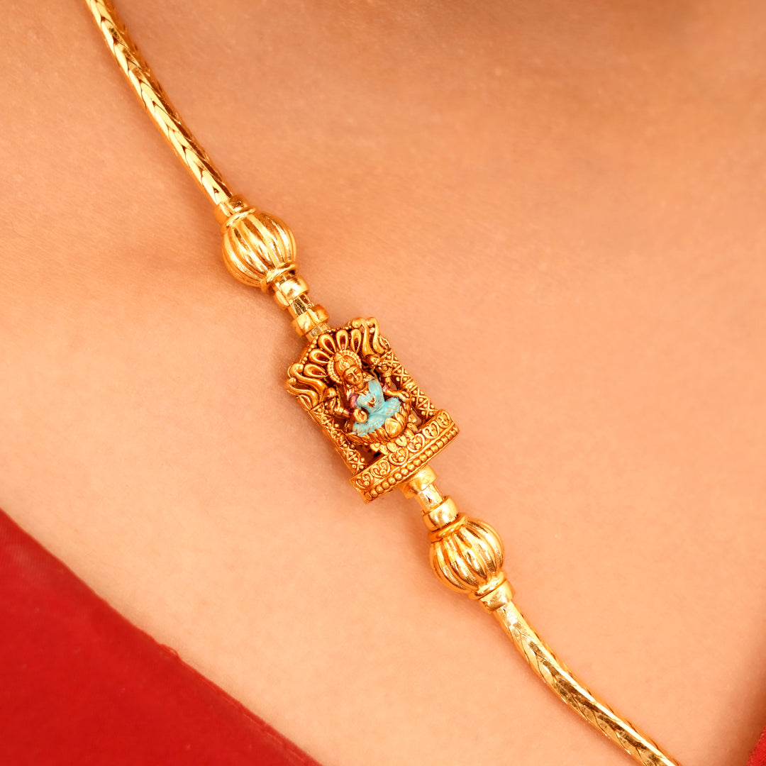 Divine Gold Plated Lakshmi Mugappu Chain