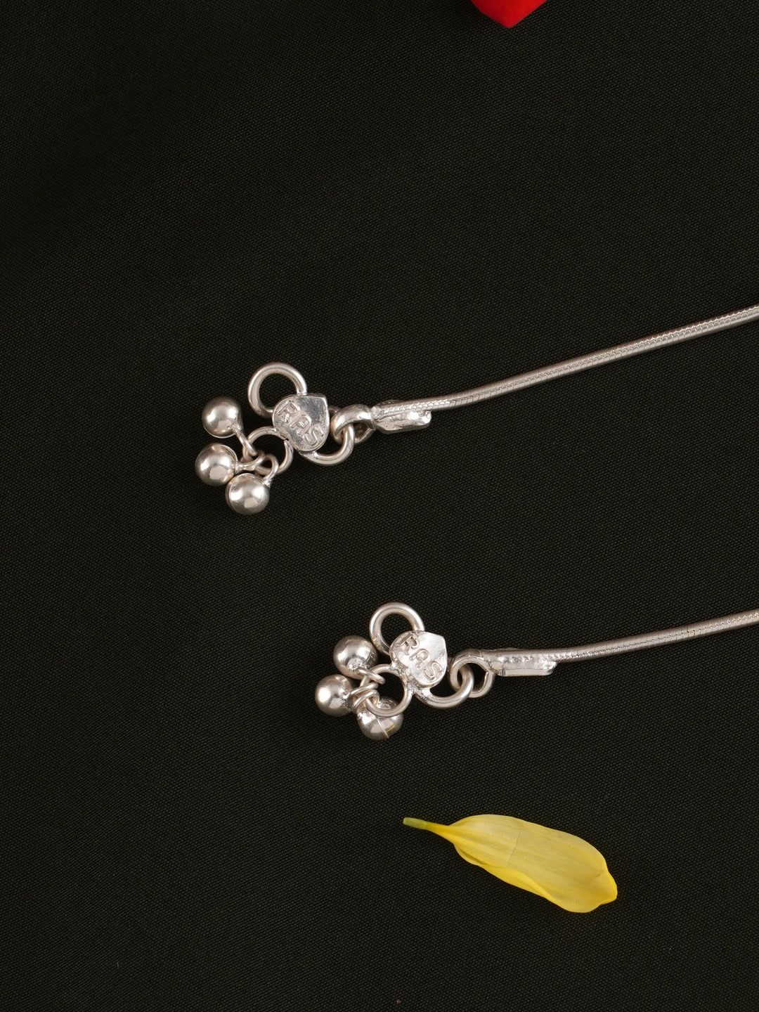 Silver Rectangle Ball Design Anklet