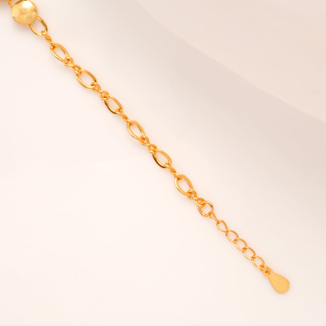 Pearl Gold Overlay Ball Charm Bracelet