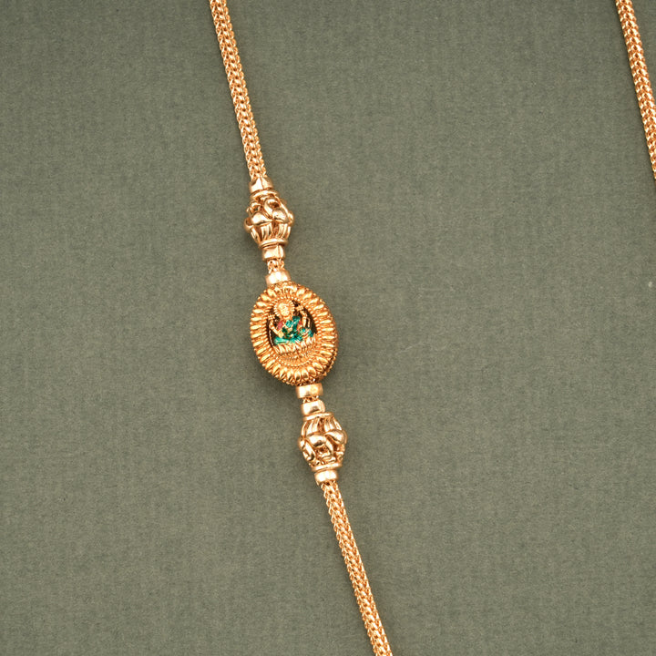 Modern Oval Shaped Lakshmi Mugappu Chain