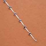 Vibrant Violet Stone Silver Women’s Bracelet