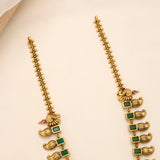 Traditional Mango Peacock with Emerald Golden Haram
