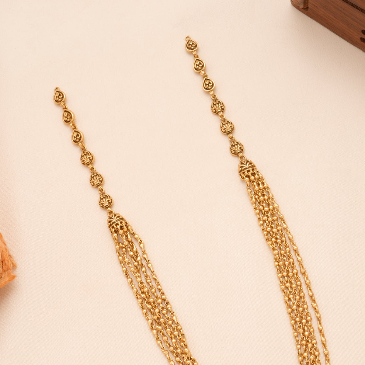 Multi Layer Chain with Ruby Peacock Golden Necklace Set