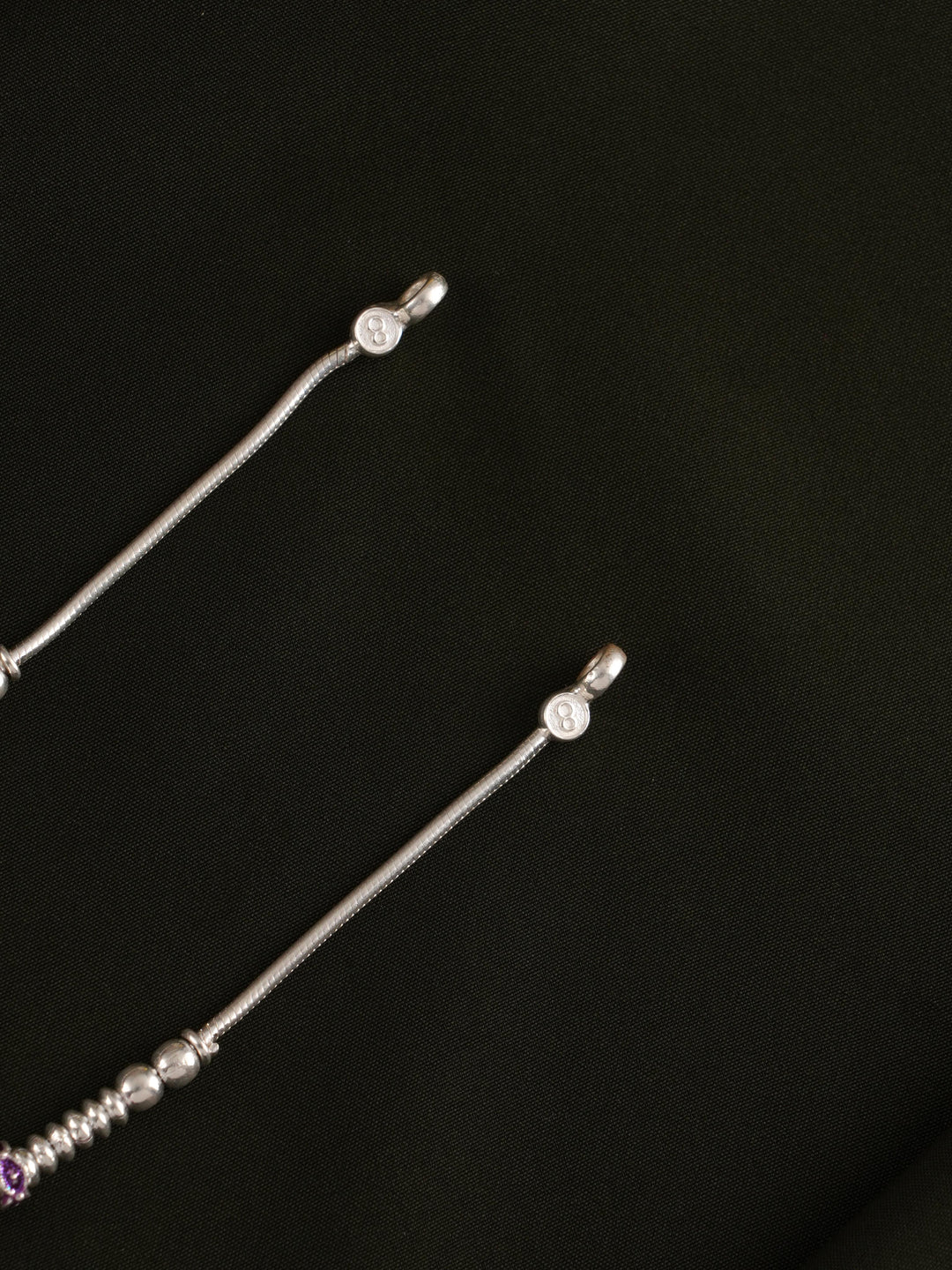 Silver Rectangle Ball Design Anklet