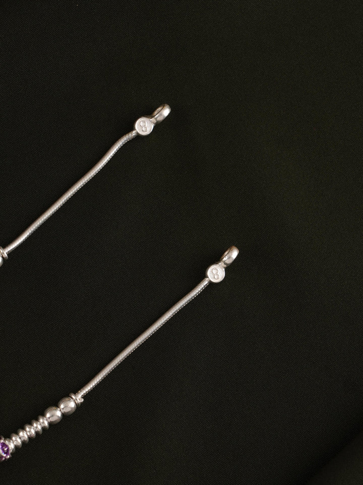 Silver Rectangle Ball Design Anklet