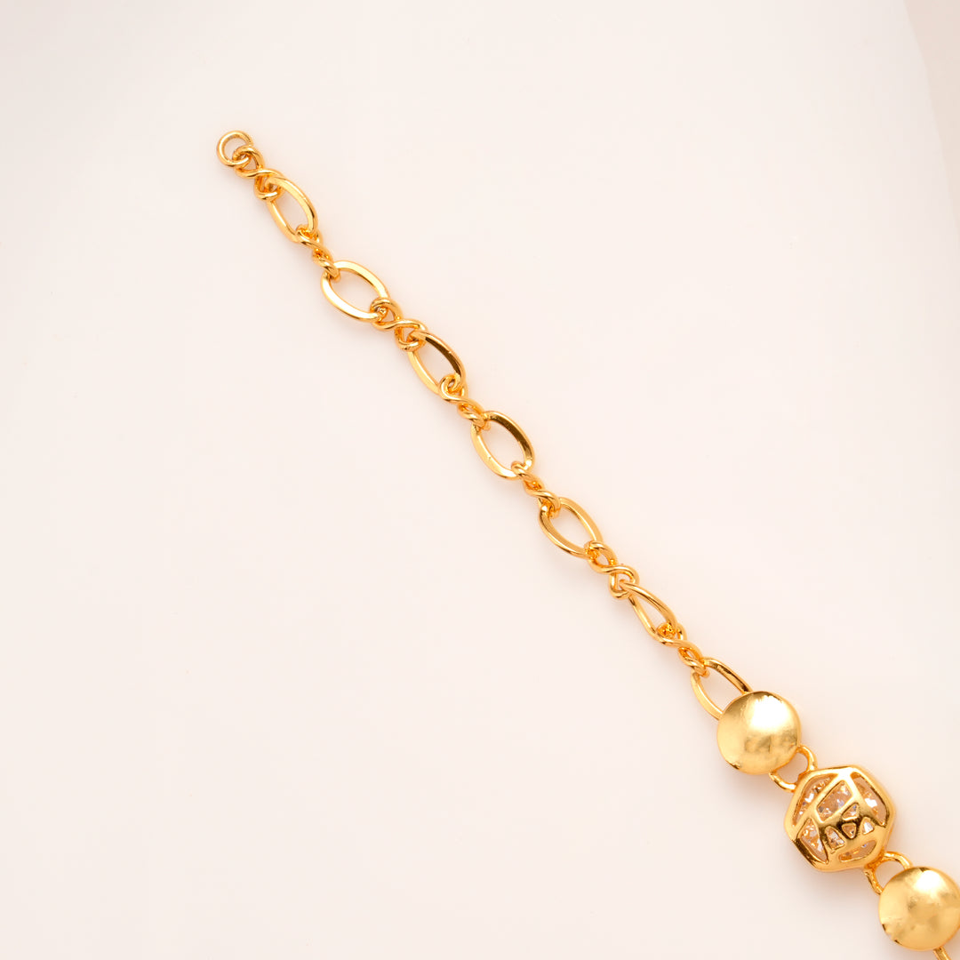 Pearl Gold Overlay Ball Charm Bracelet