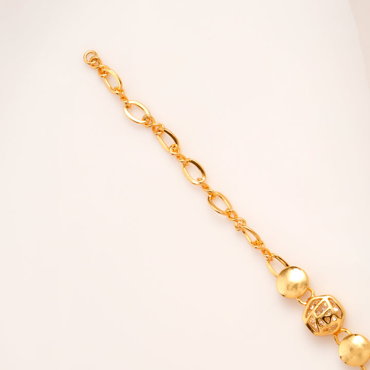 Pearl Gold Overlay Ball Charm Bracelet