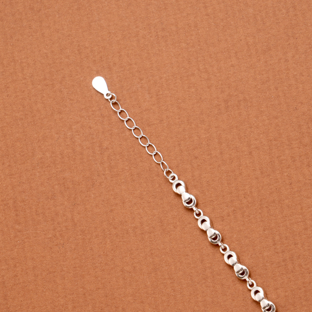 Stylish Rectangular Link Women Silver Bracelet
