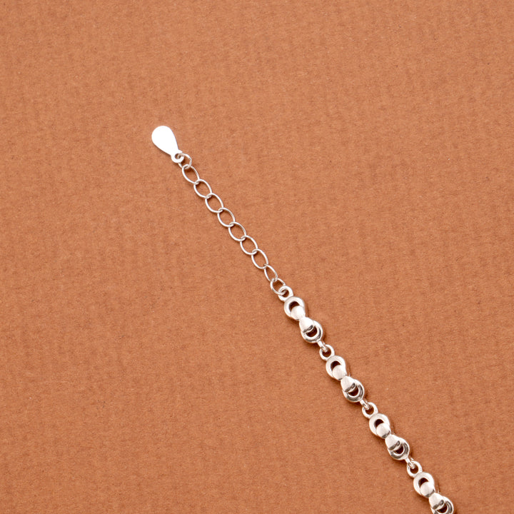 Stylish Rectangular Link Women Silver Bracelet