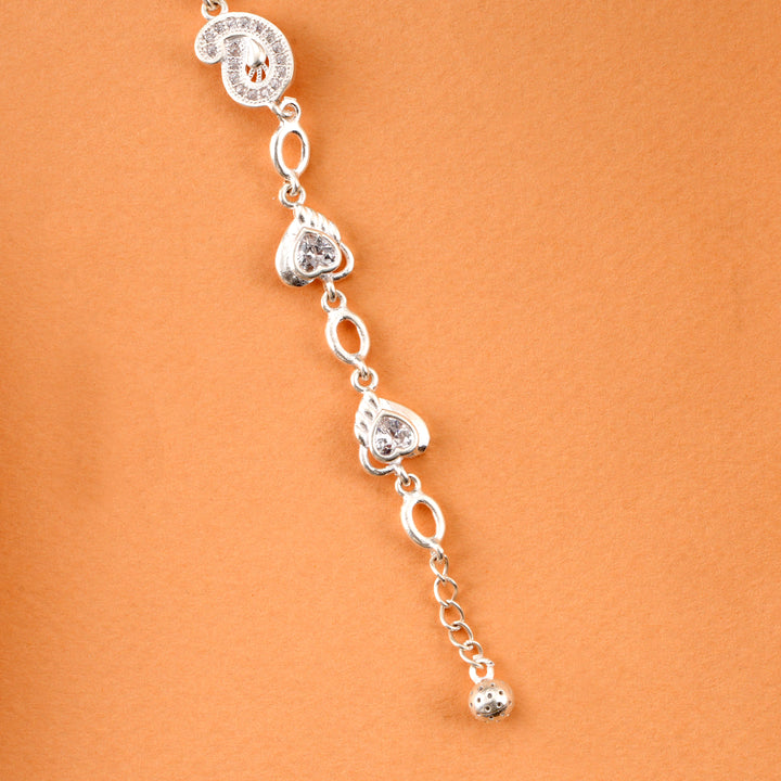 Silver Zircon Heart Women's Bracelet