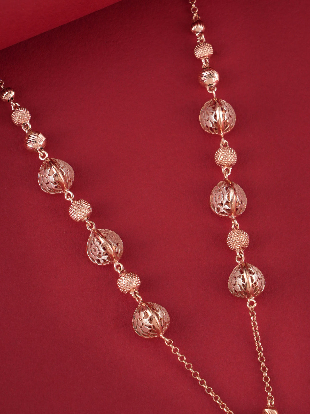 Rose Gold Silver Drop Shaped Necklace Set
