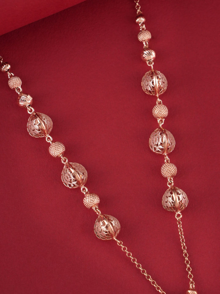 Rose Gold Silver Drop Shaped Necklace Set