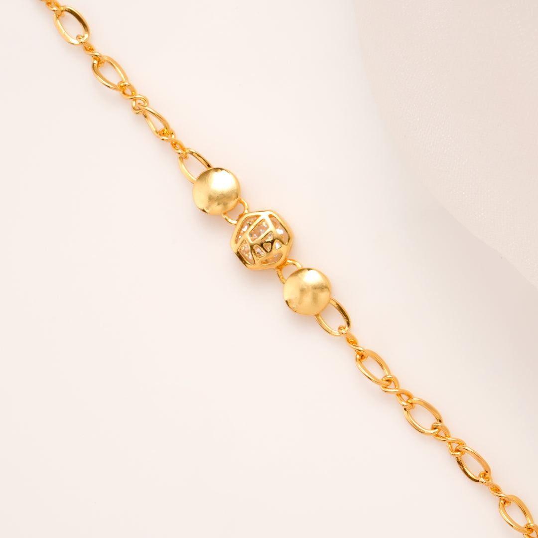 Pearl Gold Overlay Ball Charm Bracelet