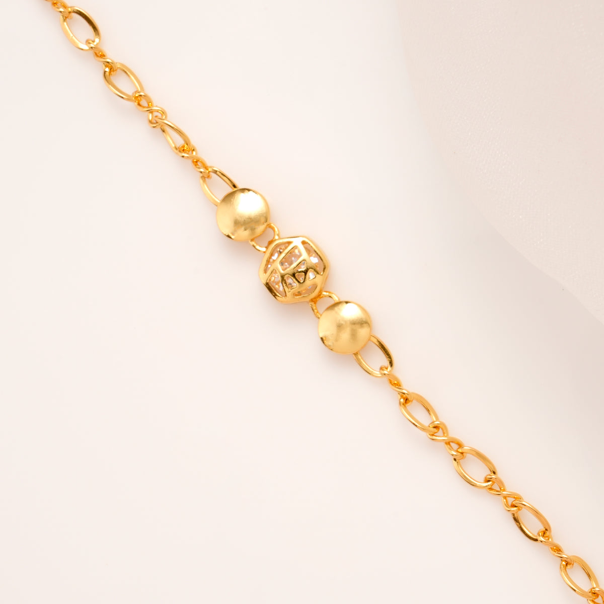 Pearl Gold Overlay Ball Charm Bracelet