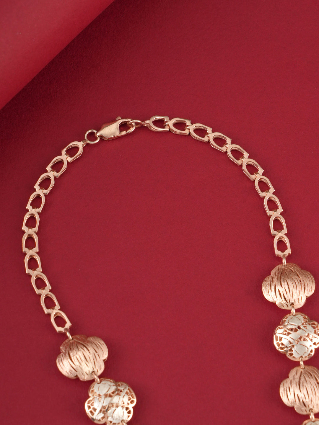 Filigree Sphere Rose Gold Silver Necklace with Earrings