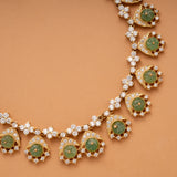 Elegant Cubic Zirconia Green Stone Necklace
