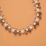 Beautiful Colour Stone Statement Golden Necklace
