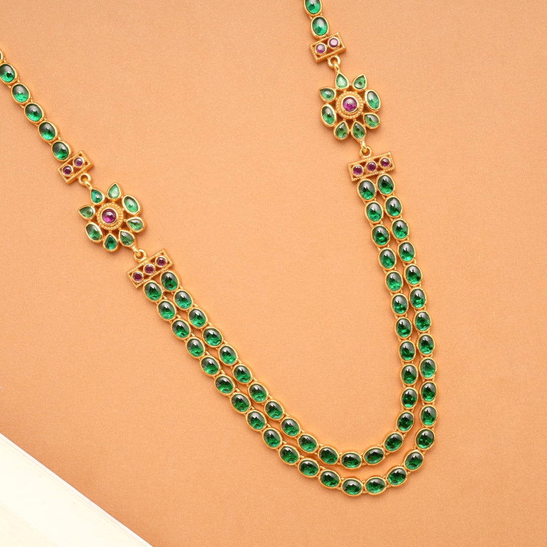 Traditional Two Layer Green Stone Golden Haram