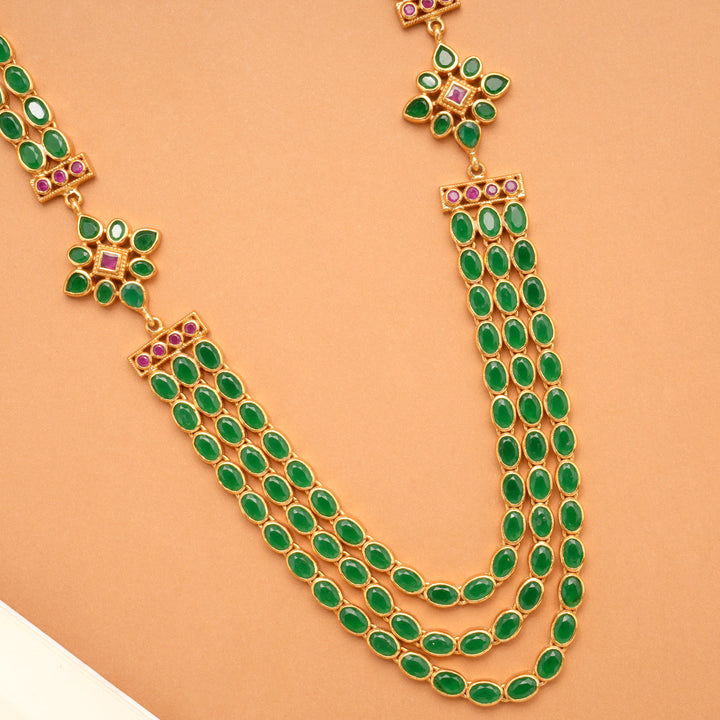 Classic Kemp Emerald Layered Long Necklace