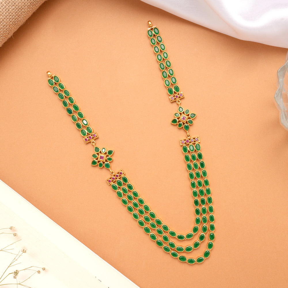 Classic Kemp Emerald Layered Long Necklace