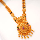 Traditional Tear Drops Pendant Golden Necklace