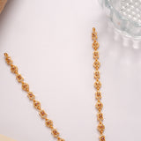 Grand Floral Lakshmi with Stone Pearls Golden Necklace
