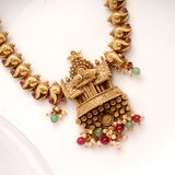 Antique Multi Beads Drops Chariot Golden Necklace