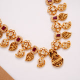 Mango Design Drops Lakshmi Pendant Golden Necklace