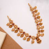 Mango Design Drops Lakshmi Pendant Golden Necklace