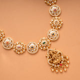 Vintage Navarathana Stone Lakshmi Drops Golden Necklace