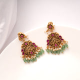 Ethnic Multi Strand Pearl Golden Necklace Set