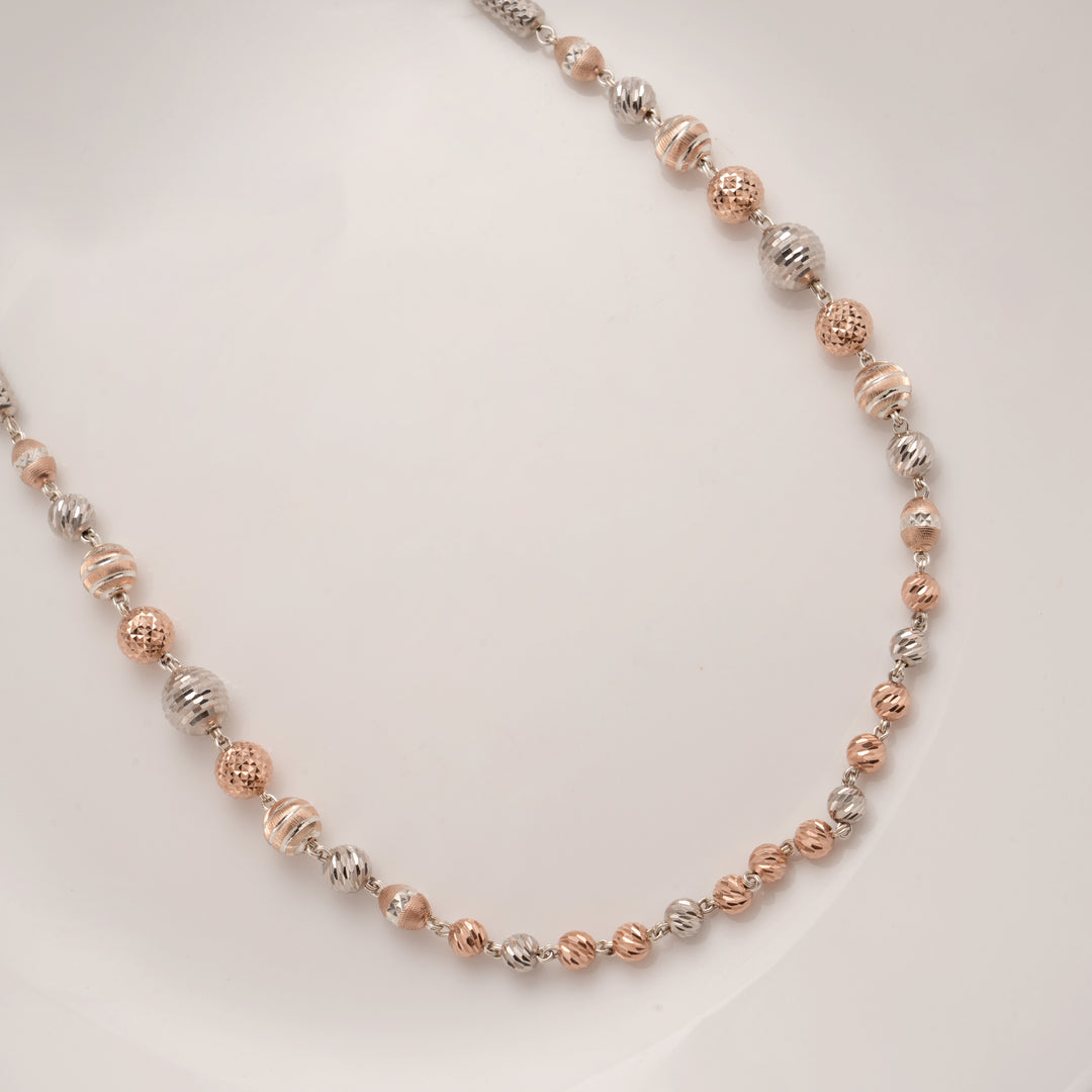 Dual Finish Ball Golden Mala Necklace