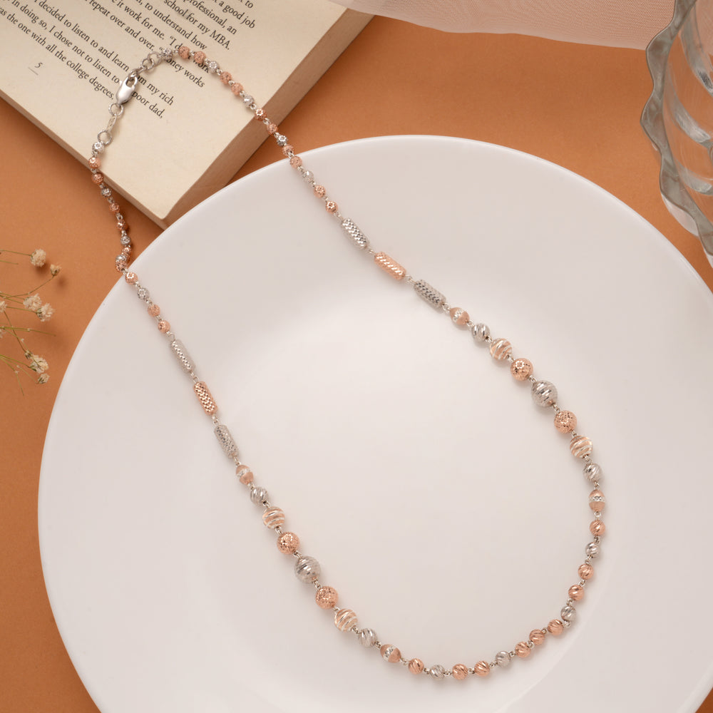 Dual Finish Ball Golden Mala Necklace