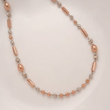 Dual Tone Textured Sleek Bead Golden Chain