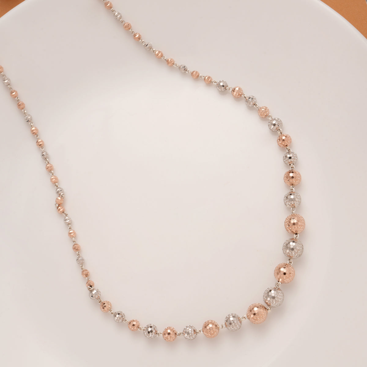 Contemporary Rose Golden Beads Necklace