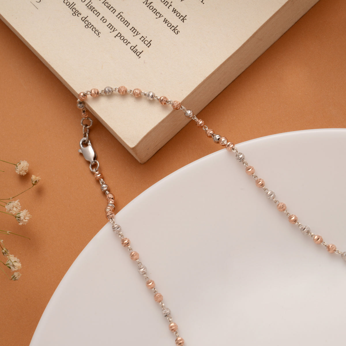 Contemporary Rose Golden Beads Necklace
