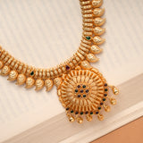 Classic Mango Design Tear Drop Design Golden Necklace