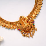 Classic Peacock with Golden Coin Drops Necklace