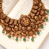 Goddess Lakshmi Colour Beads Golden Necklace